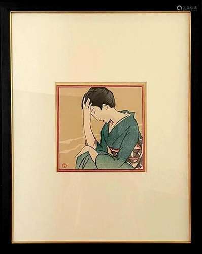 Takehisa Yumeji (1884-1934), Woodblock Print, In The Style O...