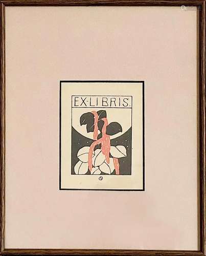 Takehisa Yumeji (1884-1934), Exlibris, Woodblock Print, In T...