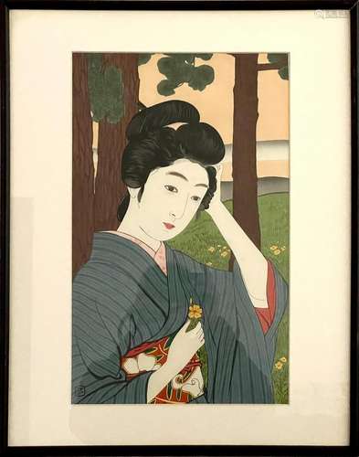 Goyo Hashiguchi (1880-1921), Woodblock Print, In The Style O...