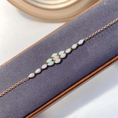 14K ROSE GOLD 1.25 CT NATURAL OPAL BRACELET