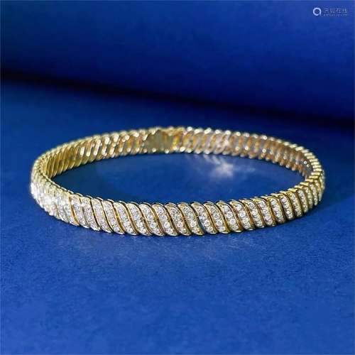 14K YELLOW GOLD 1.71 CT H DIAMOND BRACELET