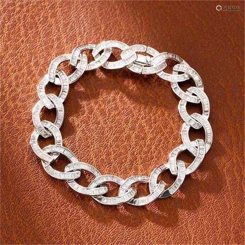 14K WHITE GOLD 2.91 CT H DIAMOND BRACELET