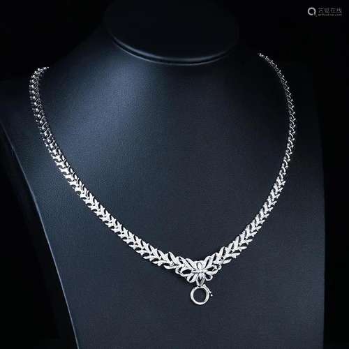 14K WHITE GOLD 1.2 CT H DIAMOND NECKLACE