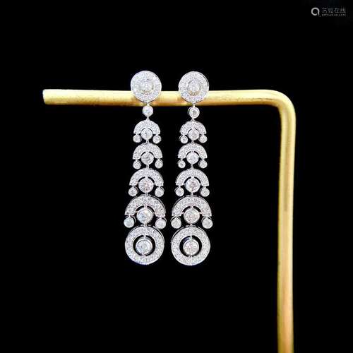 14K WHITE GOLD 1 CT H DIAMOND EARRINGS