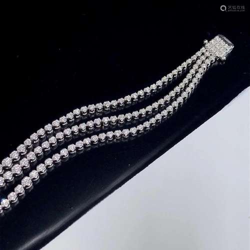 14K WHITE GOLD 2.59 CT H DIAMOND BRACELET