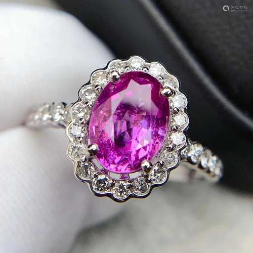 14K WHITE GOLD 2.16 CTW PADPARADSCHA SAPPHIRE & DIAMOND ...