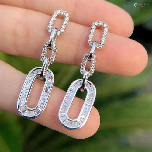 14K WHITE GOLD 1.28 CT H DIAMOND EARRINGS