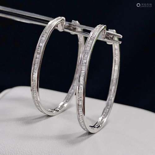 14K WHITE GOLD 1.04 CT H DIAMOND EARRINGS