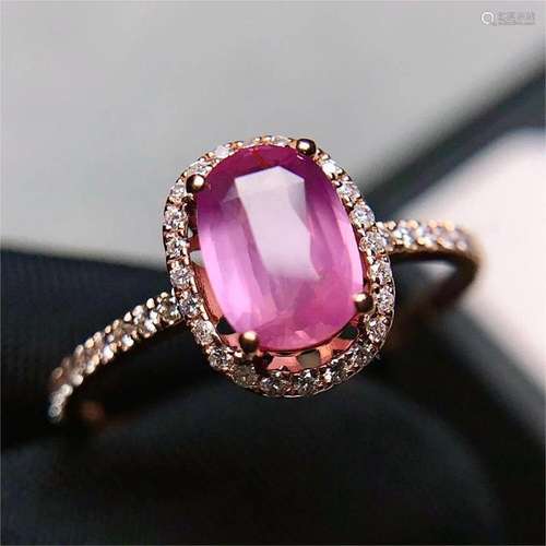 14K ROSE GOLD 1.20 CTW PADPARADSCHA SAPPHIRE & DIAMOND R...