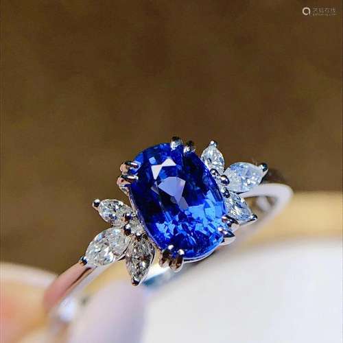 14K White Gold 1.64 CTW Sapphire & Diamond Ring