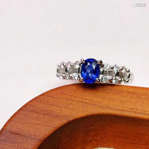 14K White Gold 0.75 CTW Sapphire & Diamond Ring