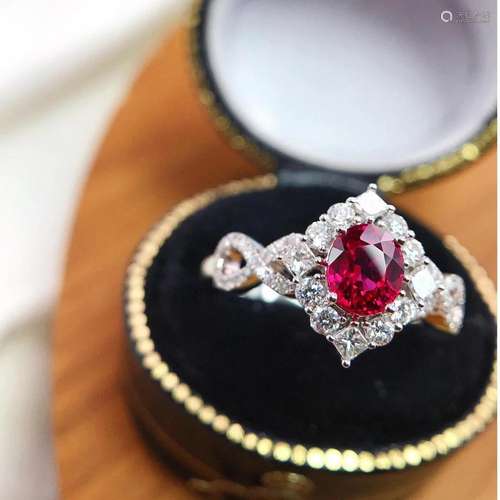 14K White Gold 1.19 CTW Ruby & Diamond Ring