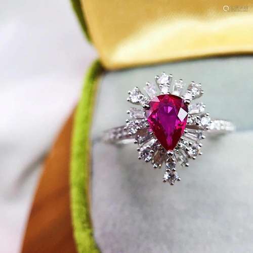 14K White Gold 1.23 CTW Ruby & Diamond Ring