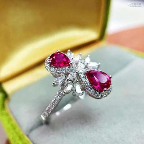 14K White Gold 1.59 CTW Ruby & Diamond Ring