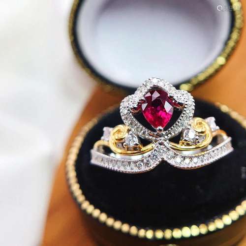 14K White Gold 0.66 CTW Ruby & Diamond Ring