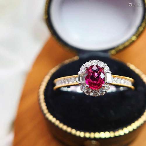 14K White Gold 0.68 CTW Ruby & Diamond Ring