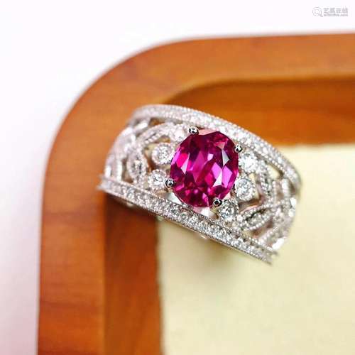 14K White Gold 1.60 CTW Ruby & Diamond Ring