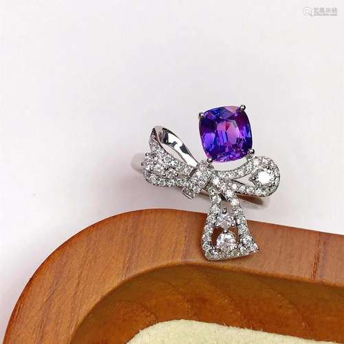 14K White Gold 2.09 CTW Sapphire & Diamond Ring