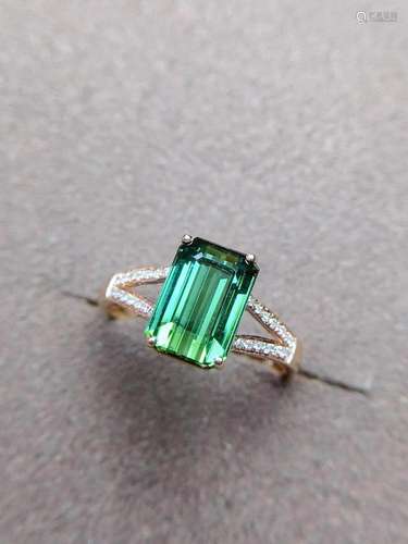 14K Rose Gold 2.3 CT Tourmaline & Diamond Ring