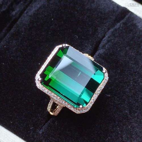 14K Rose Gold 13.2 CT Tourmaline & Diamond Ring