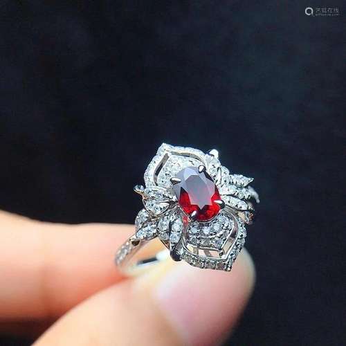 14K White Gold 1.09 CTW Ruby & Diamond Ring