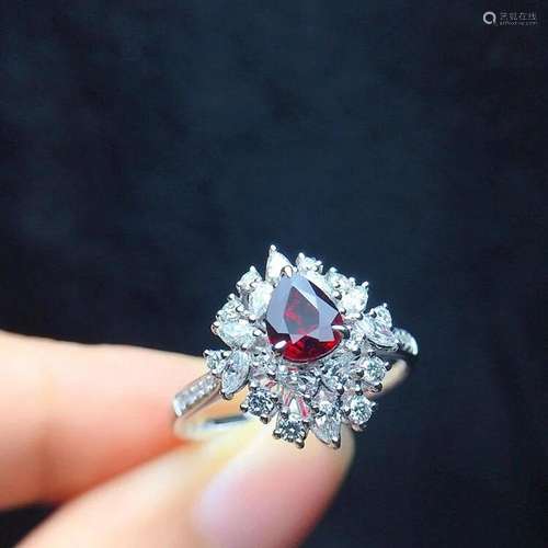 14K White Gold 1.32 CTW Ruby & Diamond Ring