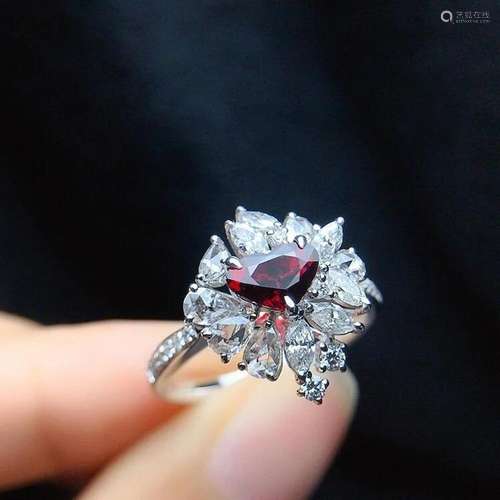 14K White Gold 1.65 CTW Ruby & Diamond Ring