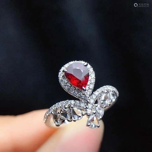 14K White Gold 1.46 CTW Ruby & Diamond Ring