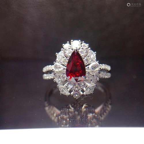 14K White Gold 1.36 CTW Ruby & Diamond Ring