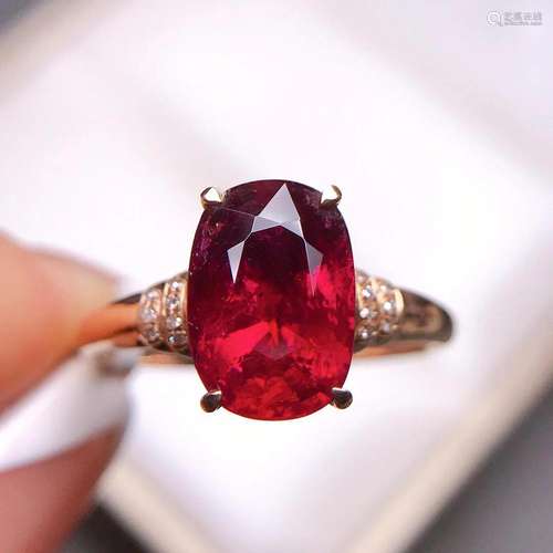 14K Rose Gold 2.4 CT Tourmaline & Diamond Ring