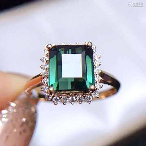 14K Rose Gold 2.6 CT Tourmaline & Diamond Ring