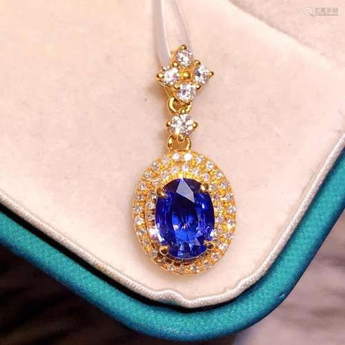 14K Rose Gold 1.03 CT Sapphire & Diamond Pendant