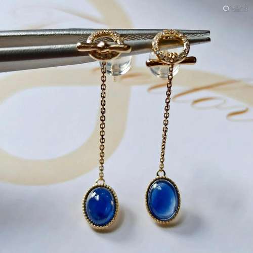 14K Yellow Gold 2.0 CTW Sapphire & Diamond Earrings