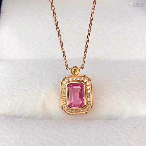 14K Rose Gold 0.72 CT Sapphire & Sapphire Pendant