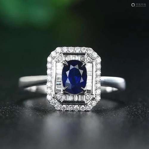 14K Yellow Gold 1.261 CTW Sapphire & Diamond Ring