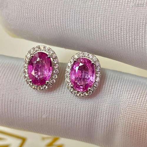 14K Rose Gold 2.10 CTW Sapphire & Diamond Earrings