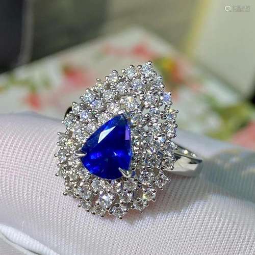 14K White Gold 2.27 CTW Sapphire & Diamond Ring