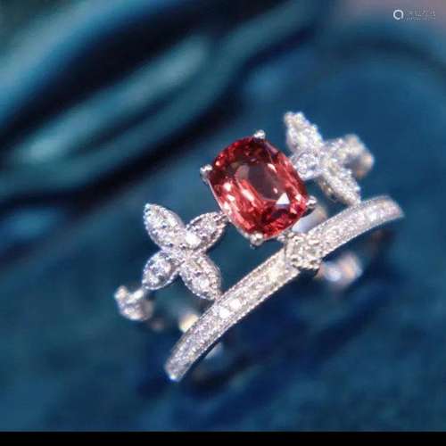 14K White Gold 1.03 CTW Spinel & Diamond Ring