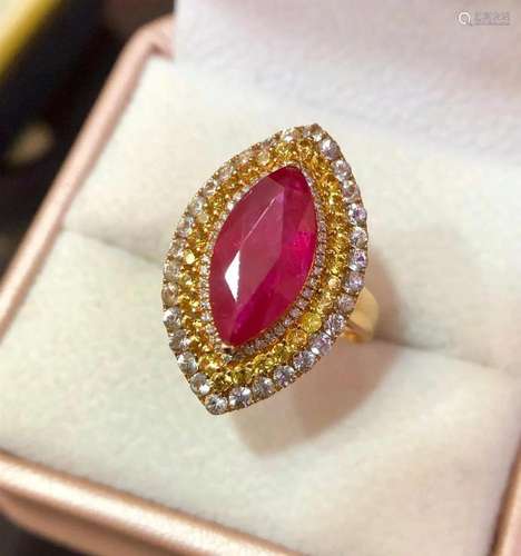 14K Rose Gold 3.626 CTW Ruby & Diamond Ring