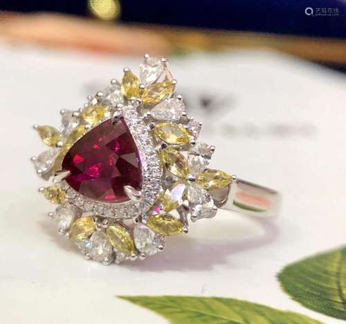 14K White Gold 1.522 CTW Ruby & Diamond Ring