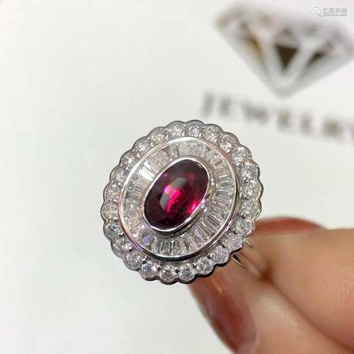 14K White Gold 1.778 CTW Ruby & Diamond Ring