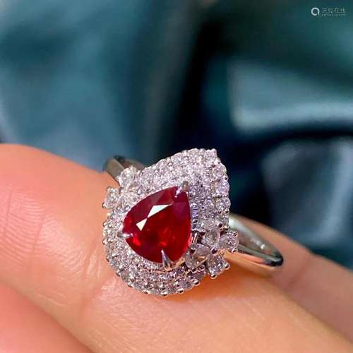 14K White Gold 1.55 CTW Ruby & Diamond Ring