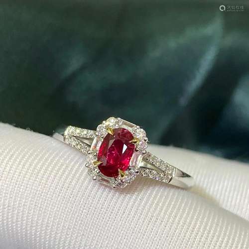 14K White Gold 0.695 CTW Ruby & Diamond Ring