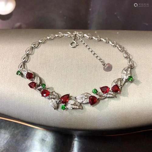 14K White Gold 3.068 CTW Ruby & Diamond Bracelet