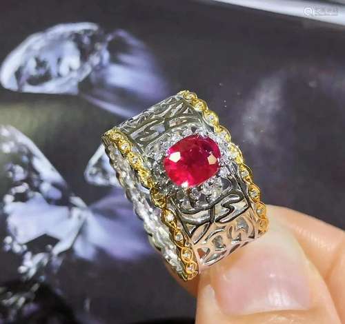 14K White Gold 1.11 CTW Ruby & Diamond Ring