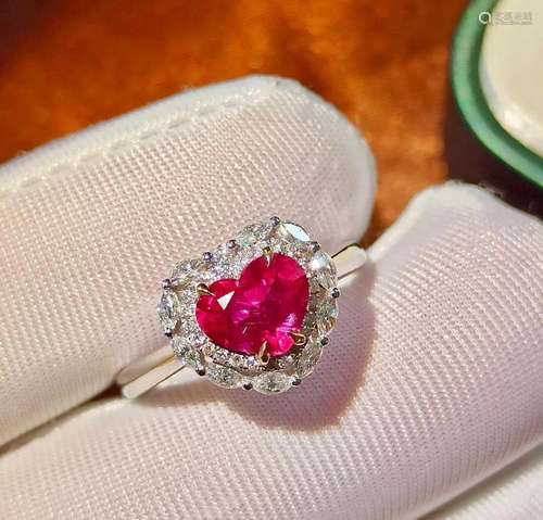 14K White Gold 1.62 CTW Ruby & Diamond Ring