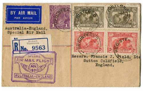 A collection of thirty-eight airmail covers Australia 1930s ...