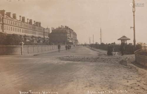 A collection of 22 postcards of disasters and extreme weathe...