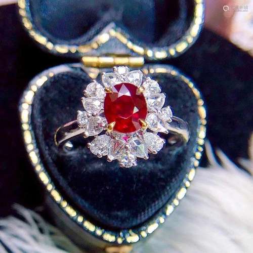 14K White Gold 1.79 CTW Ruby & Diamond Ring