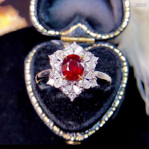 14K White Gold 1.61 CTW Ruby & Diamond Ring